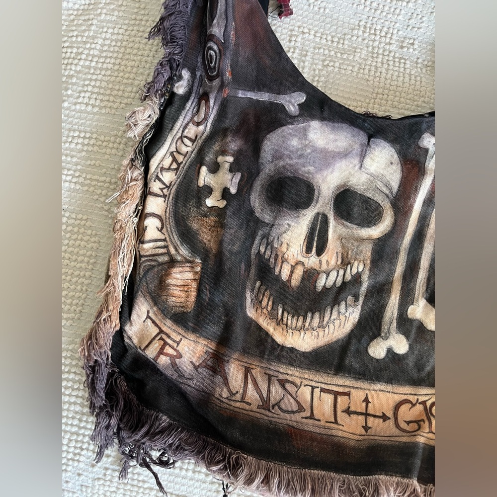 NWOT skull traveler bag Handmade WORK OF ART carry it or hang it on your wall